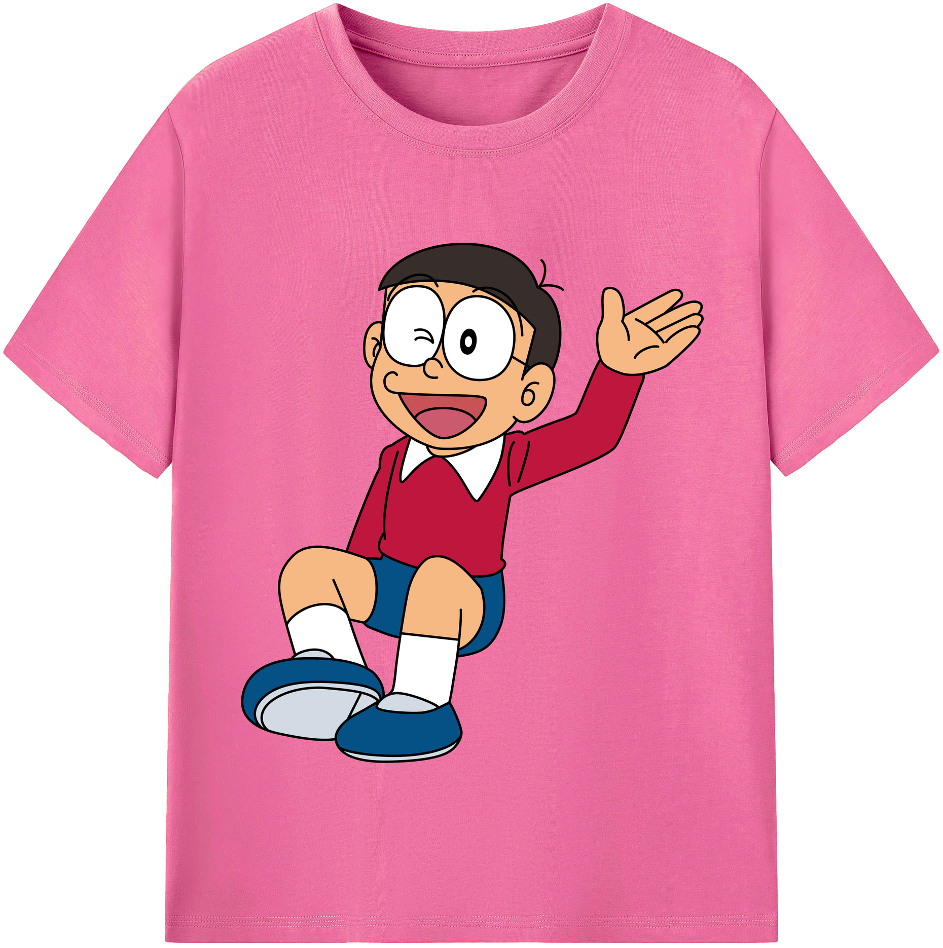 （画像用） ドラえもん 野比 のび太 Doraemon Nobita Nobi レディースカジュアルプリントTシャツ（綿100％）